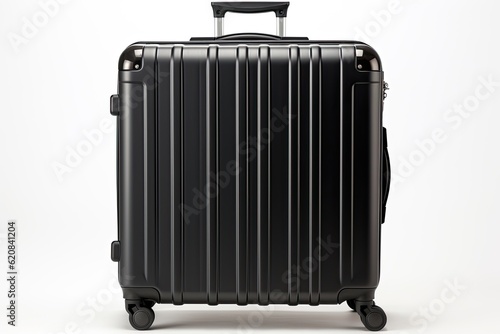 Black travel suitcase isolated on white background