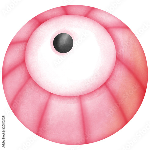 Single pink candy eyes for Halloween illustration