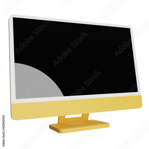 Realistic gadgets, LED screen, LCD screen, monitor. 3D render. 3D illustration.