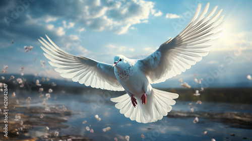 dove in the sky HD 8K wallpaper Stock Photographic Image