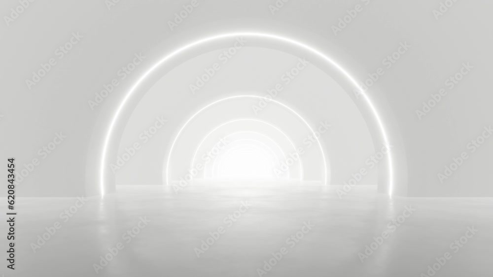 3d rendering of white abstract sci-fi tunnel, Futuristic spaceship corridor. Loop animation. 3d rendering of white abstract sci-fi tunnel, Futuristic spaceship corridor. Loop animation.