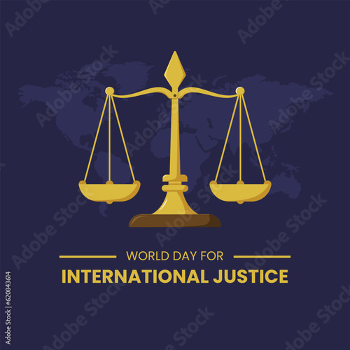 Vector Graphic of world day for international justice poster concept