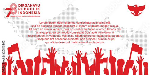 17 August. Indonesia Happy Independence Day banner, greeting card, background vector. Dirgahayu Republik Indonesia