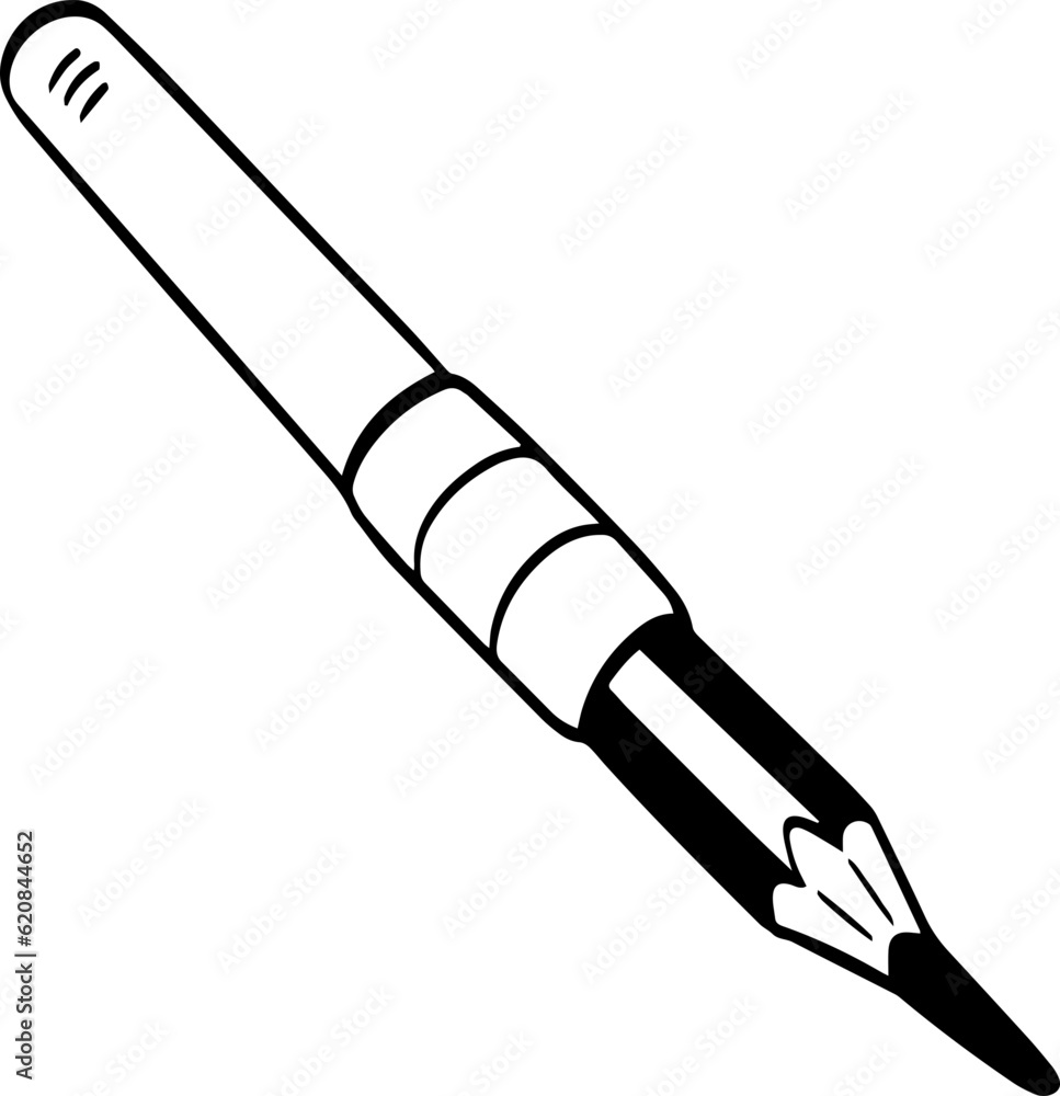 Naklejka premium Pencil Vector Icon Isolated On Transparent Background.