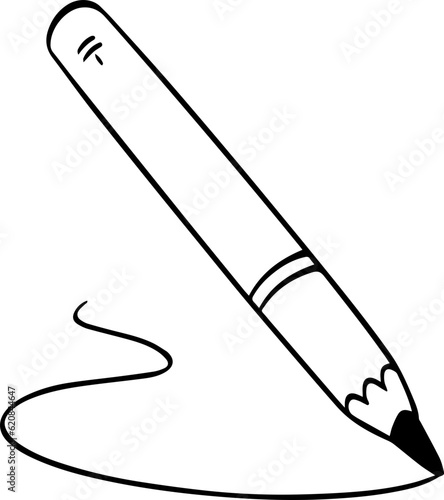 Pencil Vector Icon Isolated On Transparent Background.