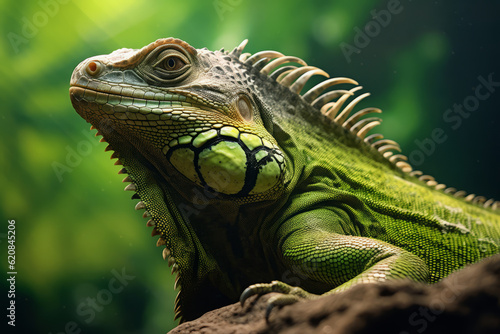 Iguana in nature  national geography  Wide life animals. AI Generated.