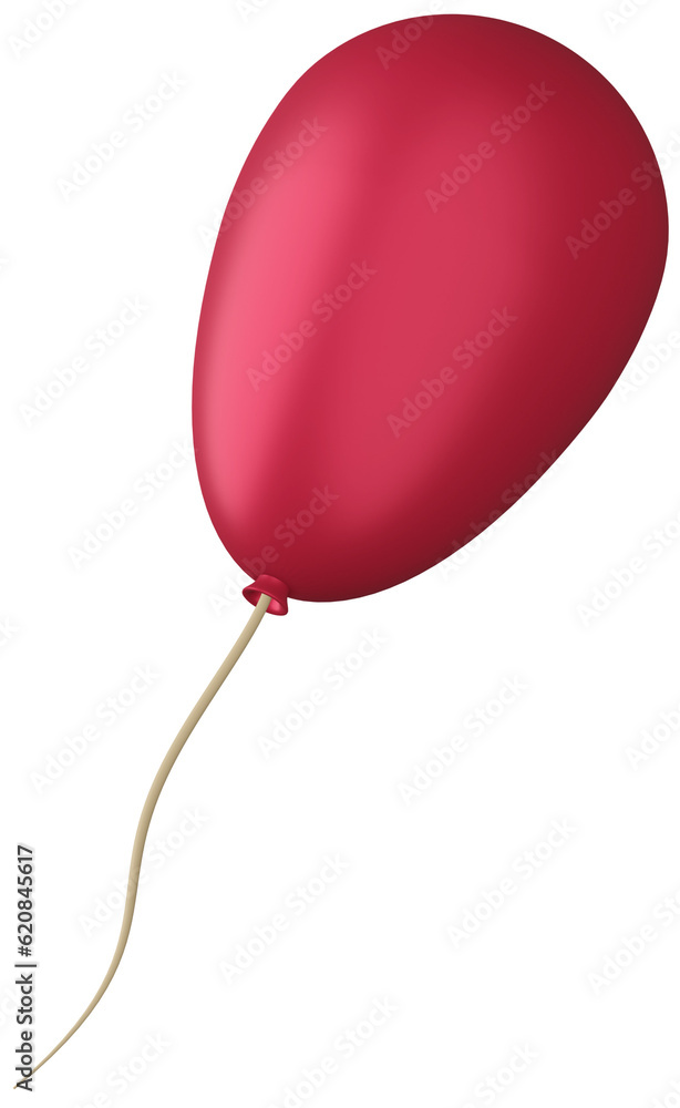 3D object red inflatable balloon in the shape of an ellipsoid on a transparent background 3D object red inflatable balloon in the shape of an ellipsoid on a transparent background