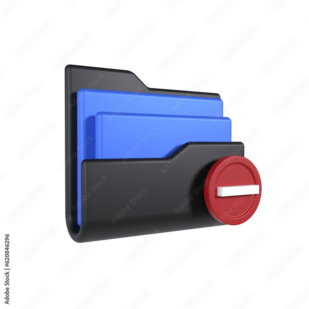 Obraz premium Delete Folder Icon 3D transparent illustration