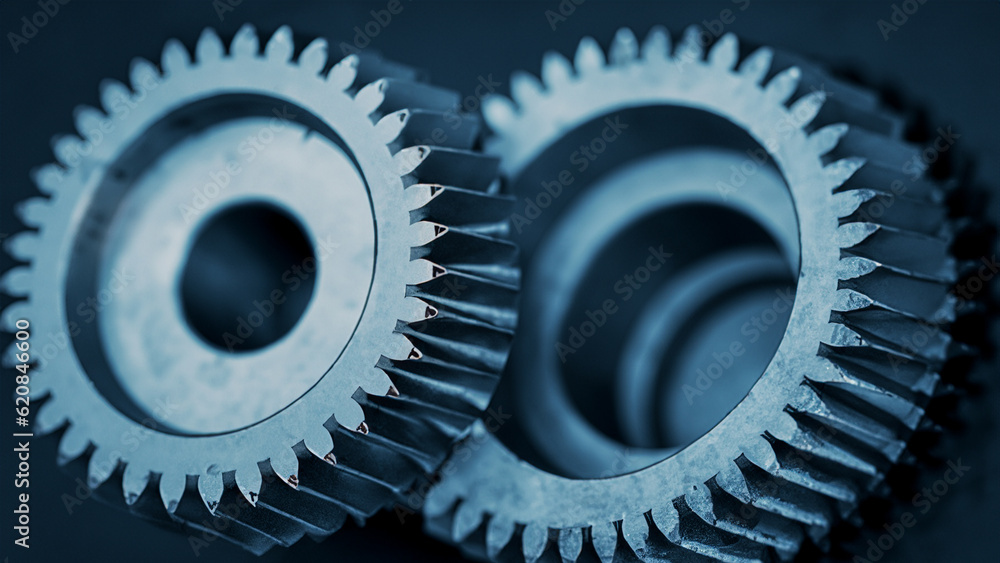 engineering parts arrangement concept, focal-point on the large closest gear engineering parts arrangement concept, focal-point on the large closest gear