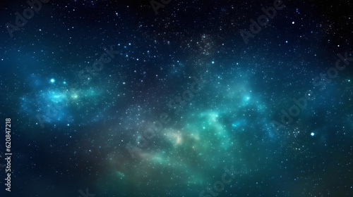 Starry Night Sky Vector Smooth Overlapping Gradients of Black  Deep Blue  Teal  and Sky Blue with Varying Sizes and Brightness of Vector Stars  Creating an Enchanting Cosmos View. Generative AI