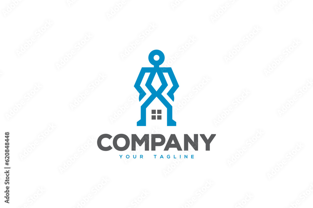 Creative logo design depicting a man with a house underneath- Logo Design Template
Creative logo design depicting a man with a house underneath- Logo Design Template