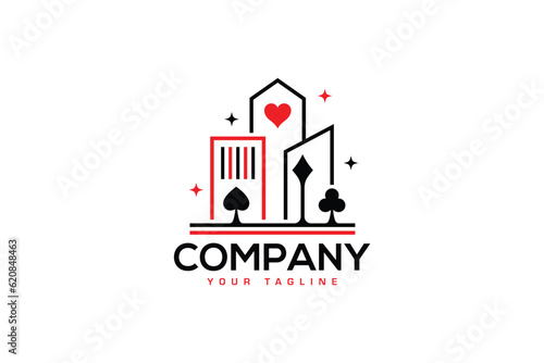 Creative logo design depicting a casino city - Logo Design Template	
 photo