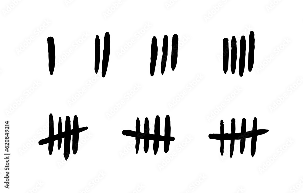 Tally marks PNG transparent illustration. Tally marks prison wall counting method with slashed lines. Tally marks PNG transparent illustration. Tally marks prison wall counting method with slashed lines.