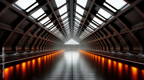 Modern Industrial Corridor: Futuristic Garage Entrance