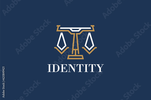 Creative logo design depicting legal scales designated to the legal or coporate world. 