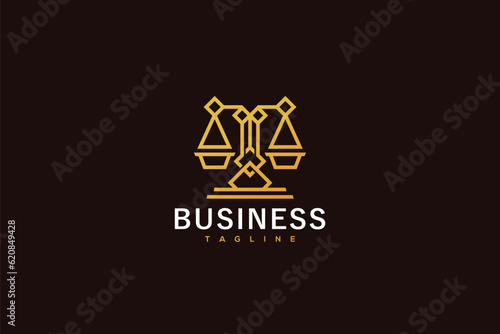 Creative logo design depicting legal scales designated to the legal or coporate world. 