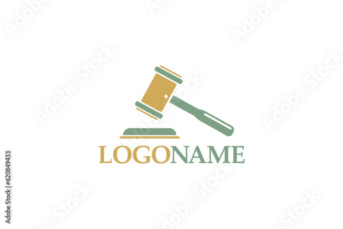 Creative logo design depicting a legal hammer shaped like a door, designated to the legal or coporate world. 
