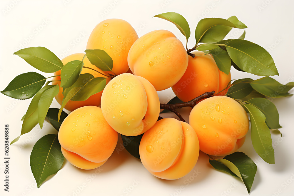 apricots on a white background apricots on a white background