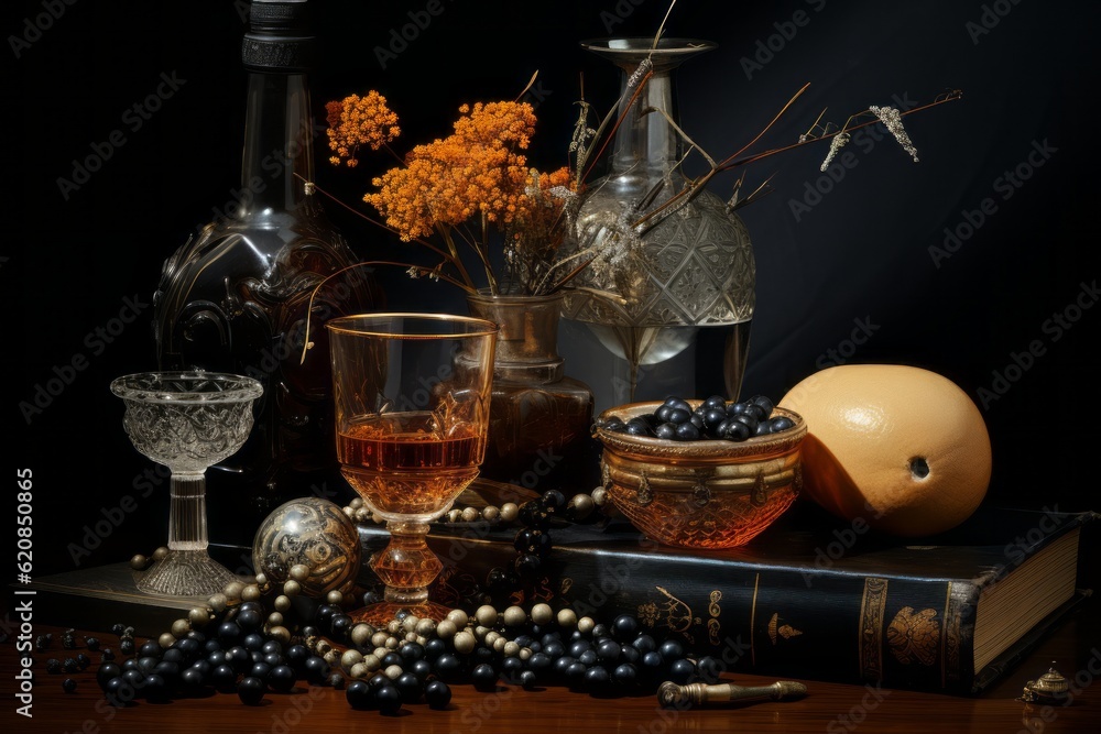 Photograph of Creative Still Life Arrange Objects, Generative AI