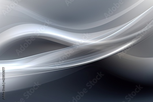 Abstract Grey Technology Background with Blurred Black Lines and Silver Metallic Light. Modern Design for Technology-based Projects. Generative AI