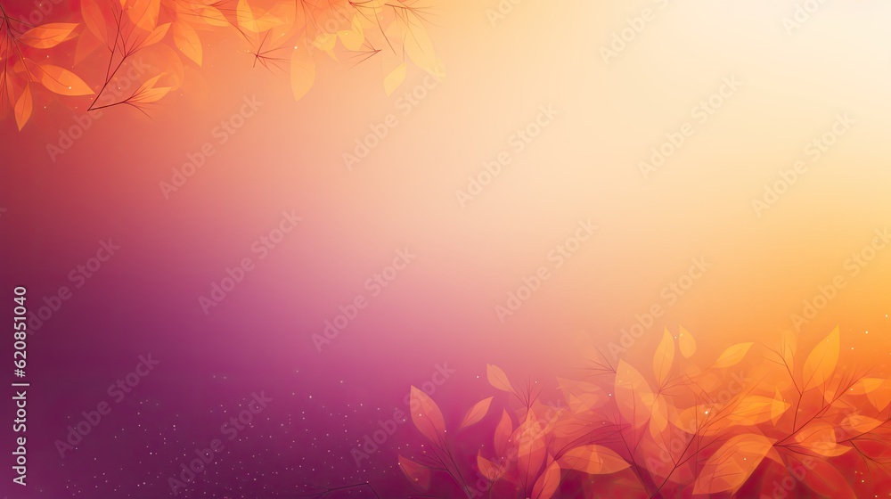 Autumn Colors Background in Orange and Purple with Golden Gradient. Thanksgiving Theme Gradient Design for Elegant Website Banner or Header: Generative AI