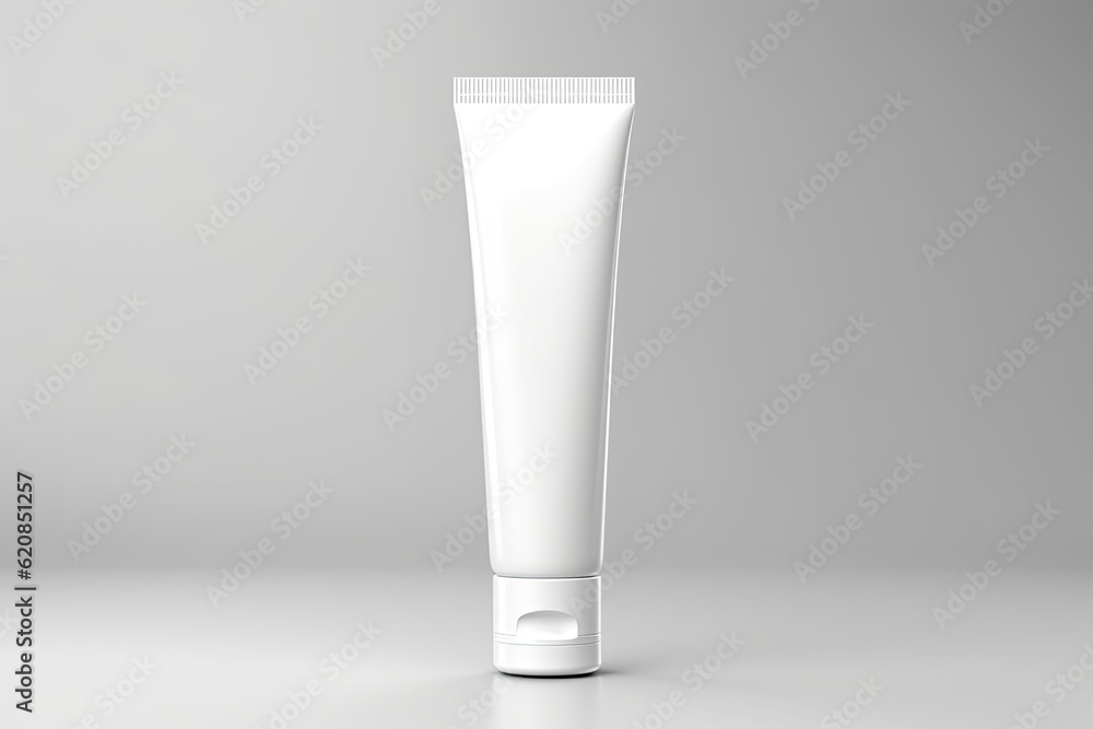 Blank White Tube Mockup for Skincare and Cosmetic Products | Clear Ointment and Cream Pack Design | 3D Rendering: Generative AI Blank White Tube Mockup for Skincare and Cosmetic Products | Clear Ointment and Cream Pack Design | 3D Rendering: Generative AI