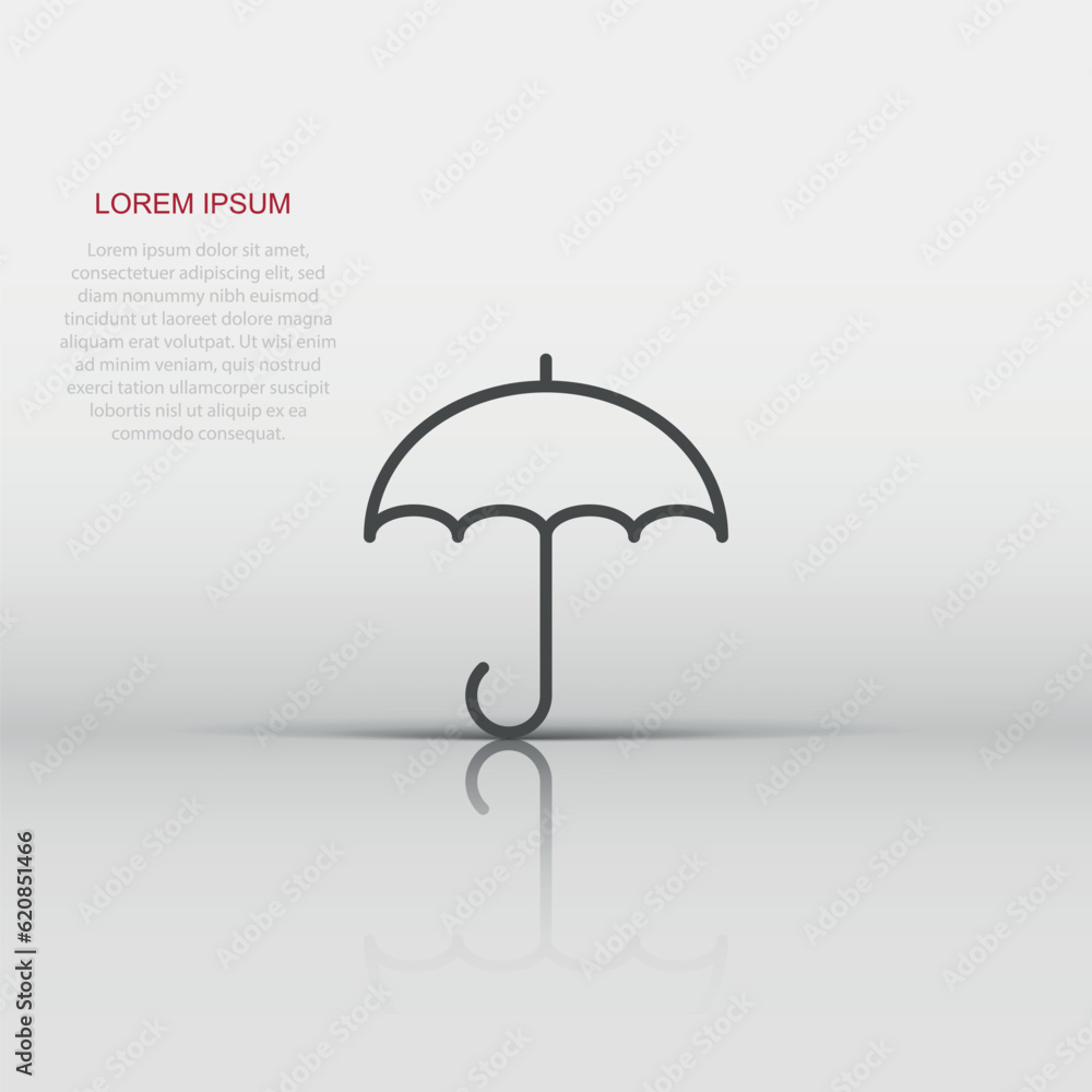 Umbrella icon in flat style. Parasol vector illustration on white isolated background. Canopy business concept. Umbrella icon in flat style. Parasol vector illustration on white isolated background. Canopy business concept.