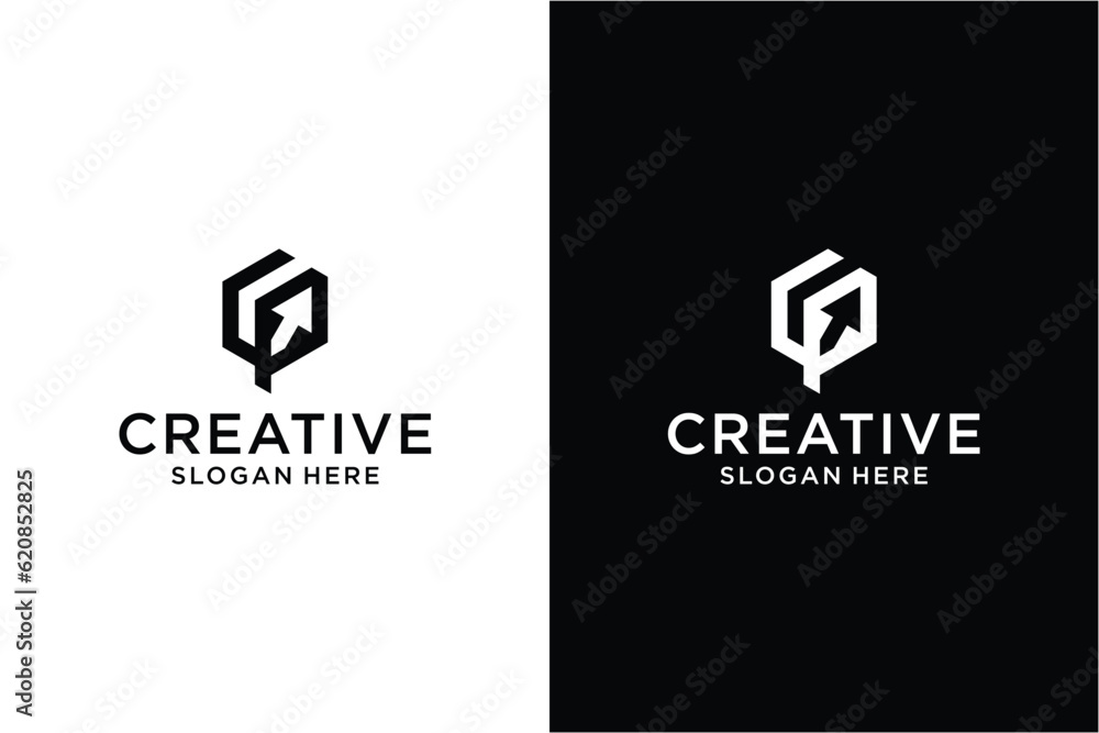 letter p with arrow Logo design concept letter p with arrow Logo design concept