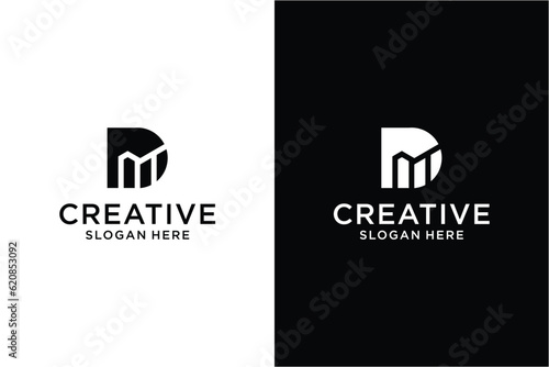 Letter d finance Logo design concept