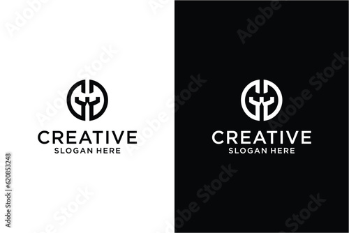 Letter g castle logo design concept
