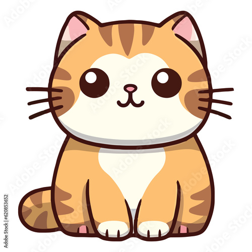 Feline Delight  Charming Scottish Fold Cat in 2D Art