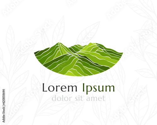 Tea plantation icon.