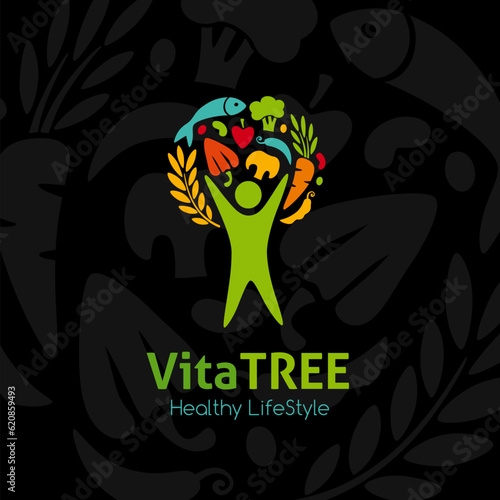 Healthy lifestyle logo.