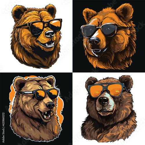 Bear head mascot logo