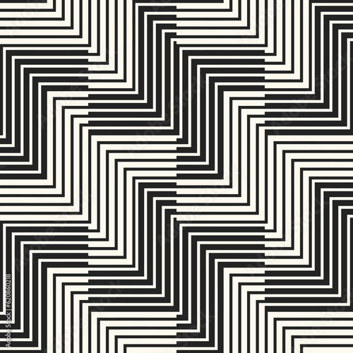 Monochrome Moiré Effect Textured Zigzag Pattern