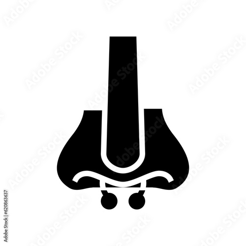 septum piercing fashion beauty glyph icon vector. septum piercing fashion beauty sign. isolated symbol illustration