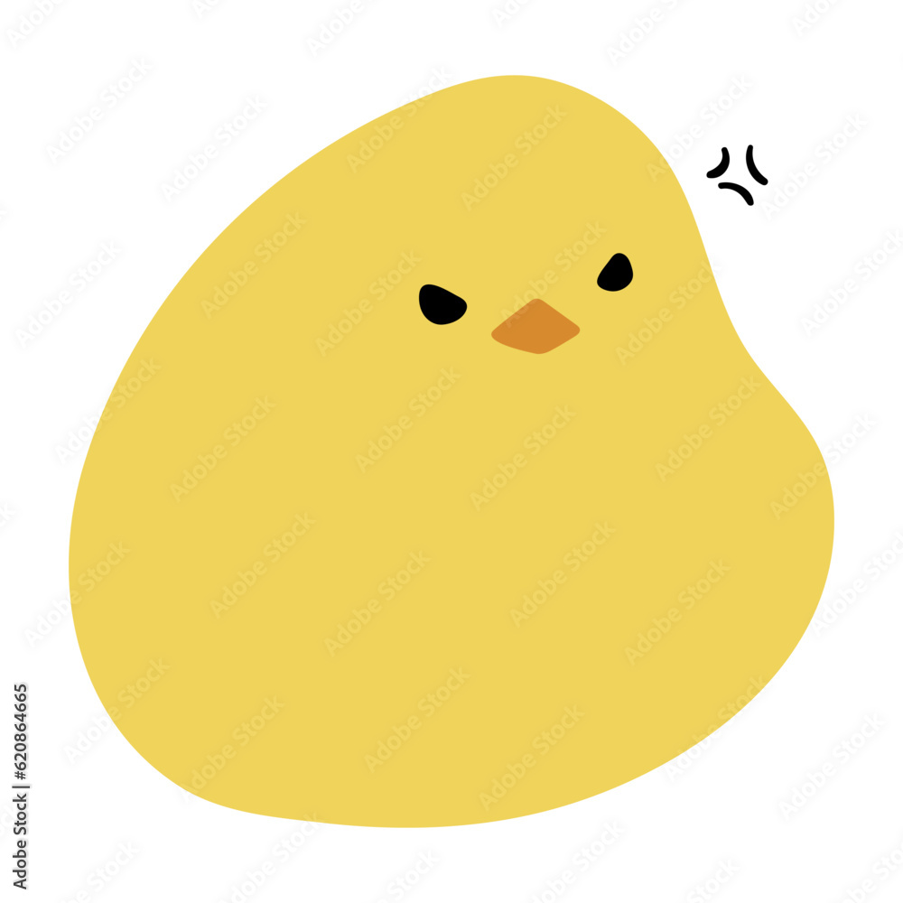 Chick Single 9 cute on a white background, vector illustration