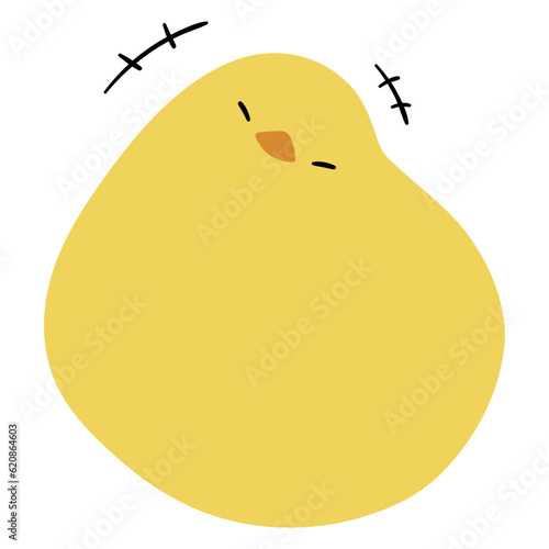 Chick Single 26 cute on a white background, vector illustration