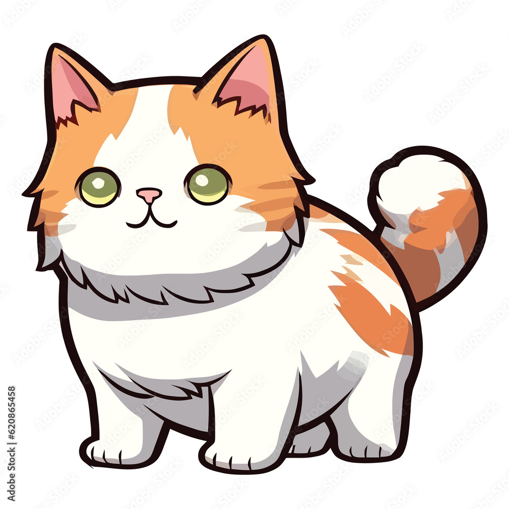 Playful Paws: Charming Selkirk Rex Cat in an Illustrated Masterpiece