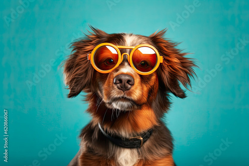 Cool Dog with Stylish Glasses, Embrace the Summer Vibes in Pet Fashion - Dog Sunglasses Included © HappyTime 17