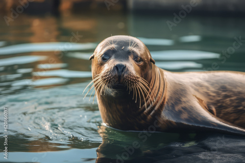 Seal in nature, national geography, Wide life animals. AI Generated. © Narin