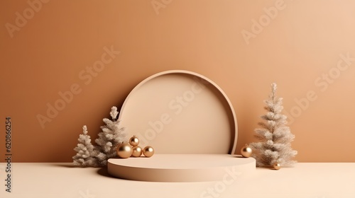 product podium stand with christmas theme background