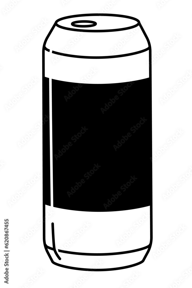 Beer or soda can simple vector illustration. Logo of beer bottle. Black white line symbol of the aluminium bottle for carbonated drinks. Beer or soda can simple vector illustration. Logo of beer bottle. Black white line symbol of the aluminium bottle for carbonated drinks.