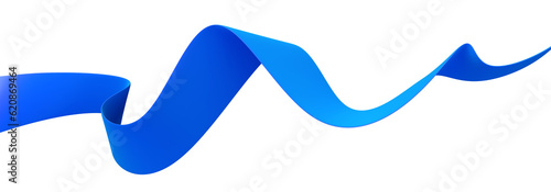 Abstract blue wavy shape, 3d render