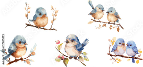 bird nature watercolor neutral colors for kids simple drawing childish cute	