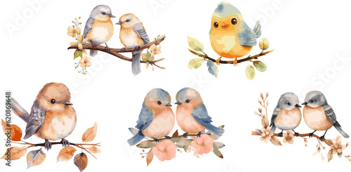bird nature watercolor neutral colors for kids simple drawing childish cute	