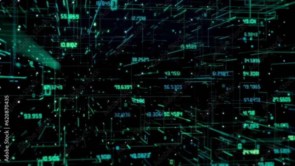 This is a stock graphic that shows a digital green space of lines and numbers. This is a stock graphic that shows a digital green space of lines and numbers.