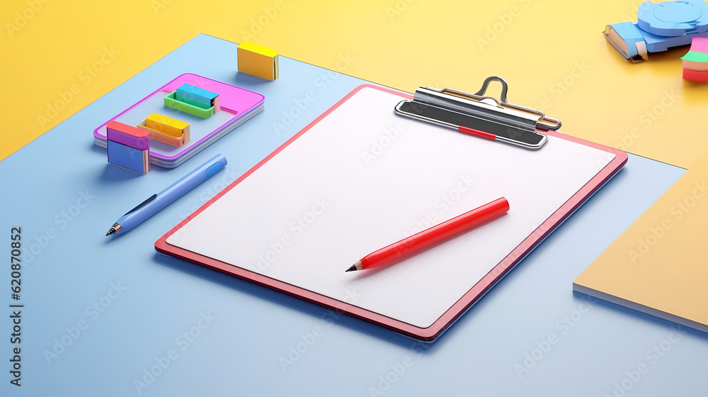 Top view of blank clipboard. Generative Ai Top view of blank clipboard. Generative Ai