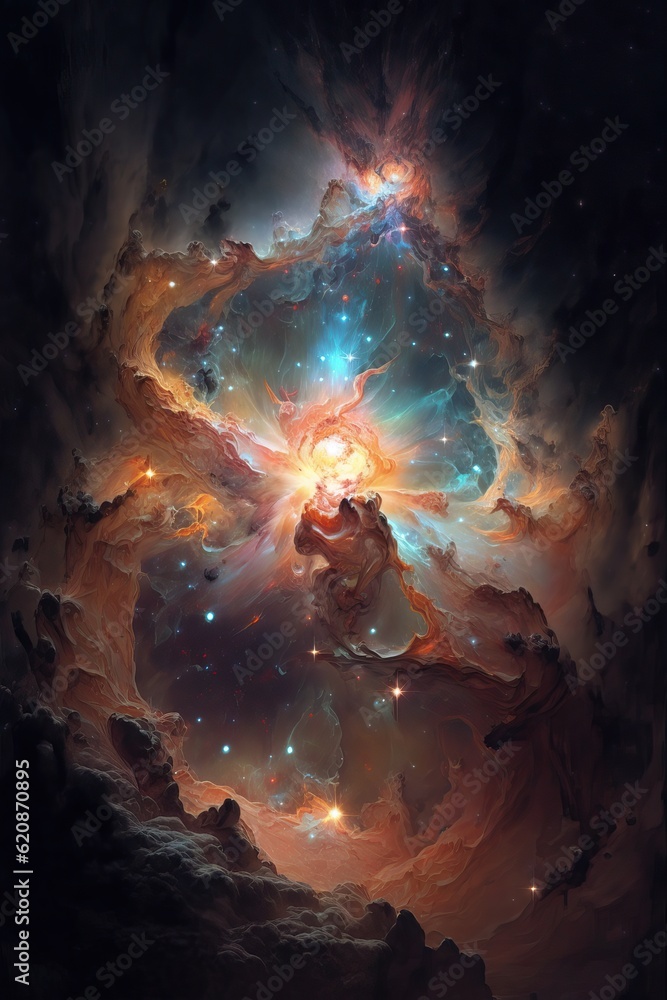 Planets in the distance. The universe, space, threatening, but very interesting. Illustration with space and planets. Generative AI Planets in the distance. The universe, space, threatening, but very interesting. Illustration with space and planets. Generative AI