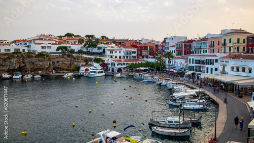 Tableau sur toile Es Castell, Mahon, Menorca Moll des Cales Fonts harbour at the balearic island M